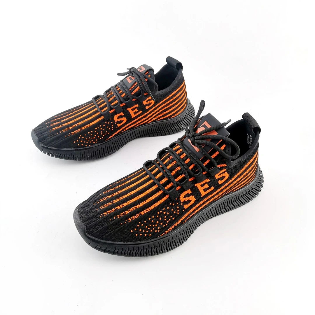 秋季休闲男鞋防滑舒适透气飞织鞋时尚潮流套脚运动鞋48A102