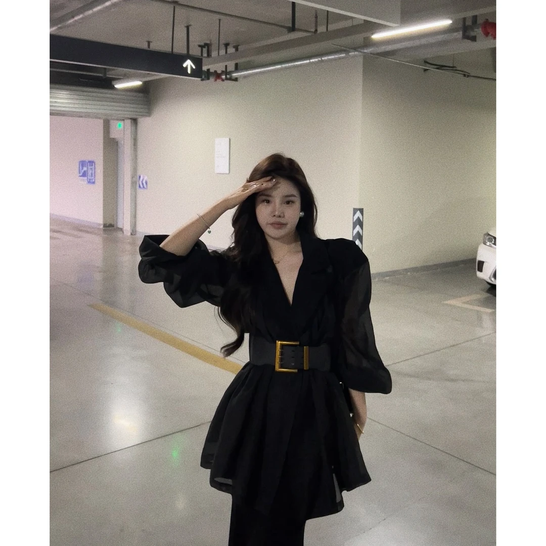 网纱衬衫女外穿西装拼接外套