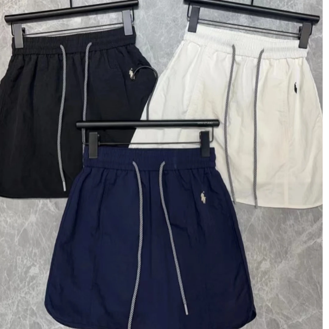 设计感小众工装半裙夏季松紧A字裤裙宽松显瘦开叉休闲短裙6870