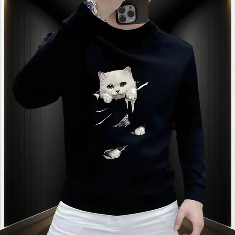 设计感长袖男士卫衣保暖加绒加厚2024秋冬爆款休闲百搭潮流打底衫