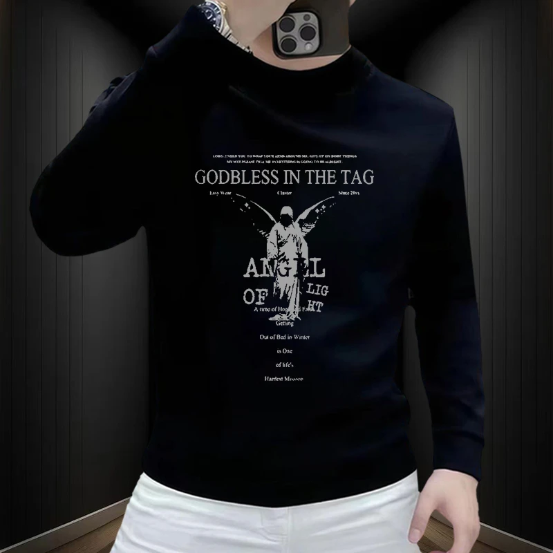 美式男士长袖卫衣2024秋冬爆款网红款休闲百搭套头时尚加绒加厚潮