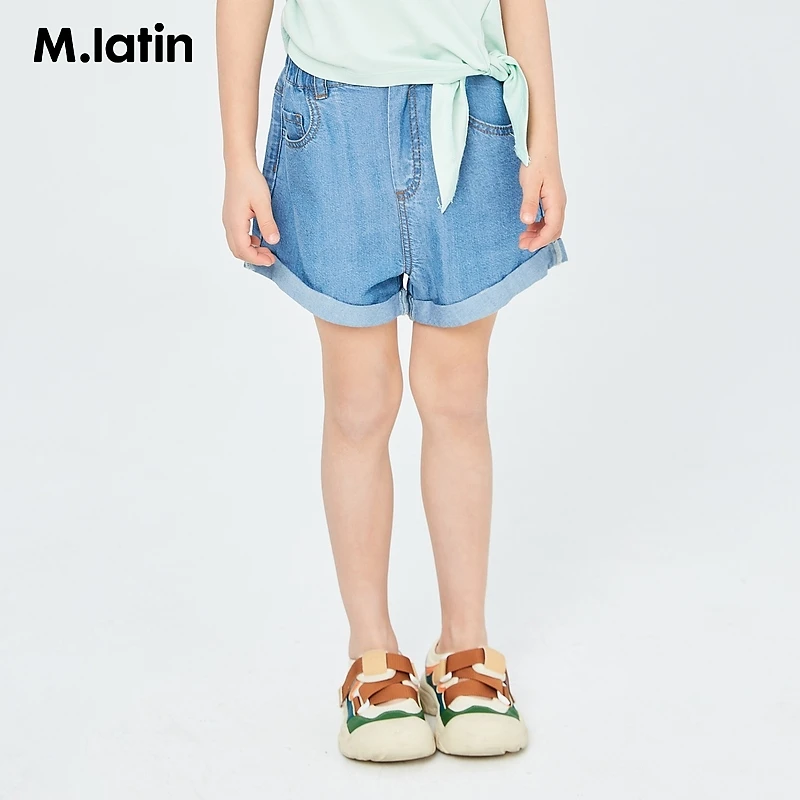 [艺术家系列]马拉丁女大童牛仔短裤俏皮可爱爽滑亲肤易搭配裤子