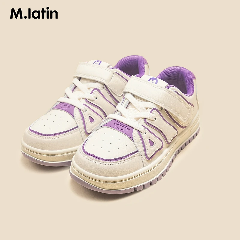 马拉丁童装儿童鞋子春装款女童大童经典百搭趣味撞色板鞋