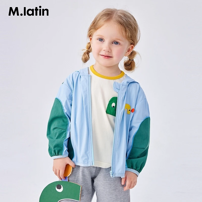 马拉丁童装儿童外套夏装款男童女童小童撞色嵌条云感防晒服