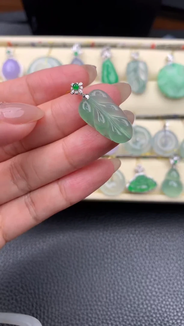 【闪购商品】翡翠颈饰18K金镶嵌D825