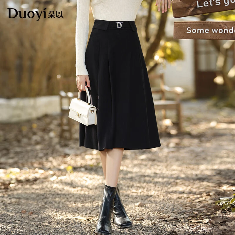 朵以2024冬季新款百搭高腰显瘦半身裙38DD630067