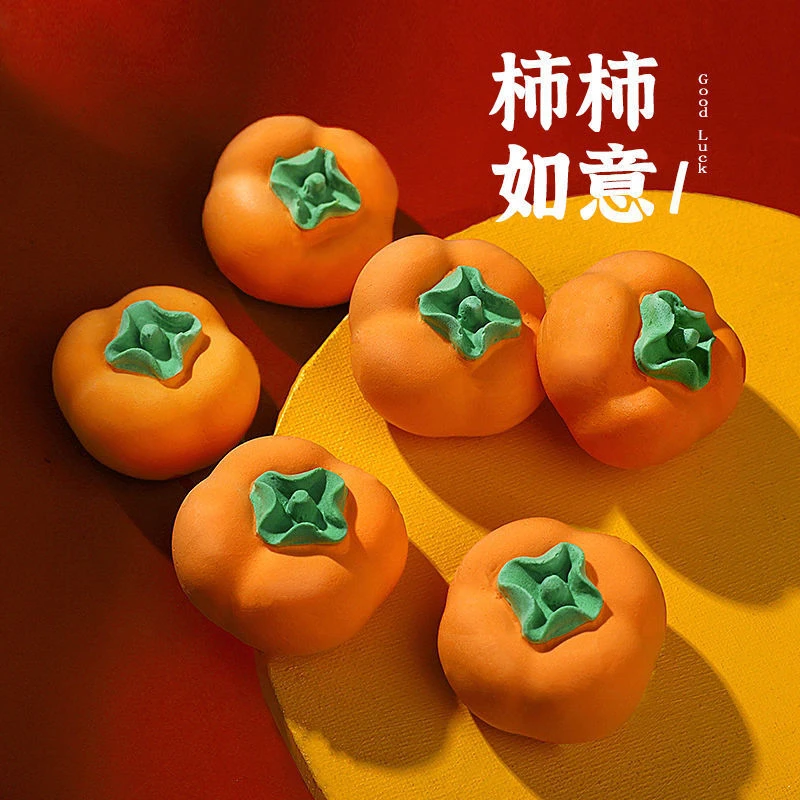 网红3D立体水果柿子冰淇淋巧克力蛋糕香薰蜡烛石膏硅胶模具