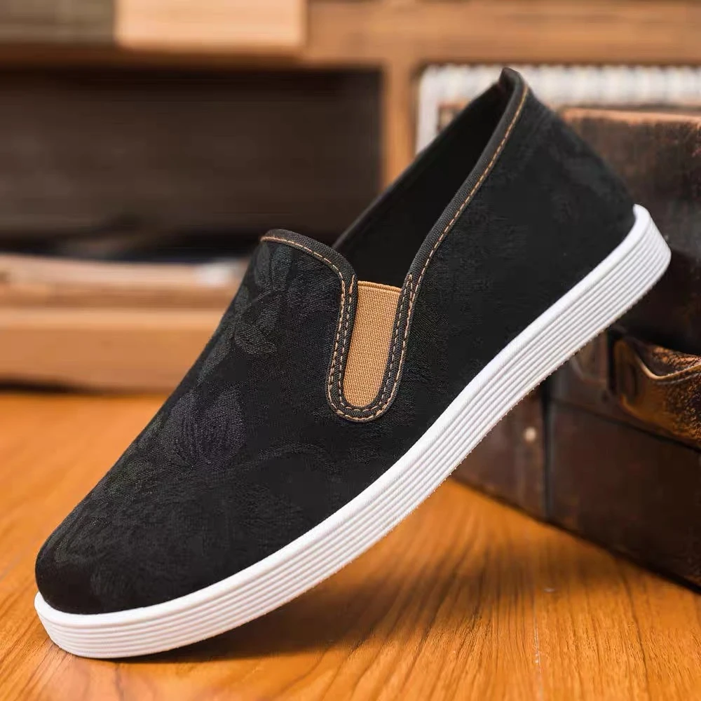 2024新款飞花透气网鞋男士休闲懒人一脚蹬老北京网鞋舒适时尚百搭