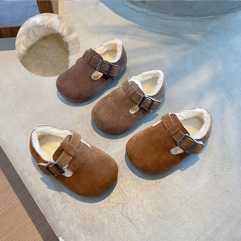 儿童鞋子2024冬季新款男女童大棉加厚勃肯鞋中小童宝宝软底棉鞋