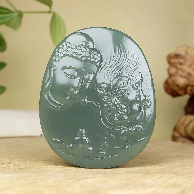 精品和田玉《普度众生》挂件397