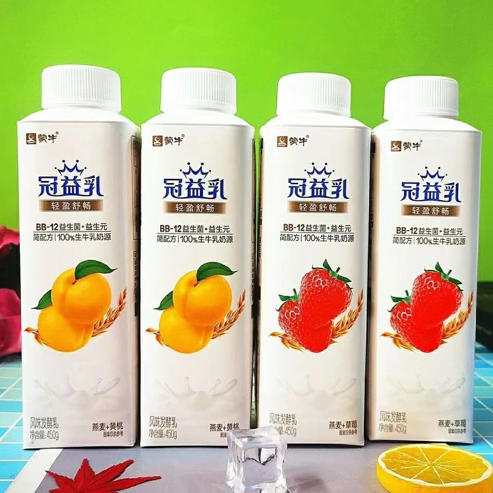 蒙牛酸奶450g冠益乳燕麦黄桃草莓风味发酵乳益生菌学生奶大果粒奶