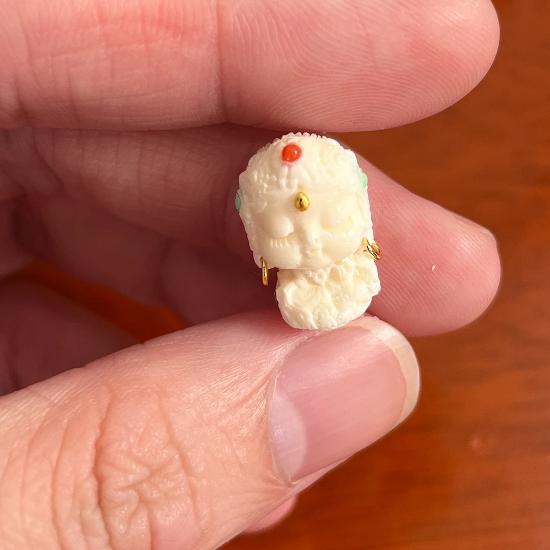 约11*16mm猛犸牙度母天地孔配件