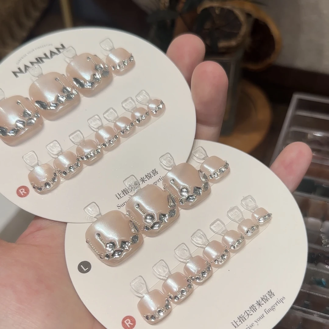 NANNAN[浅粉幻境]脚甲手工穿戴甲22片J005