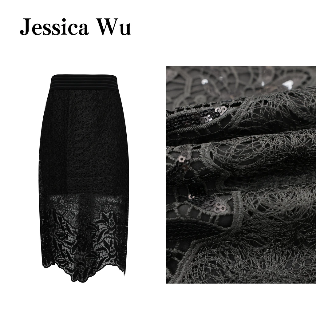 旦旦春夏定制面料镂空下摆松紧腰半裙PP09006