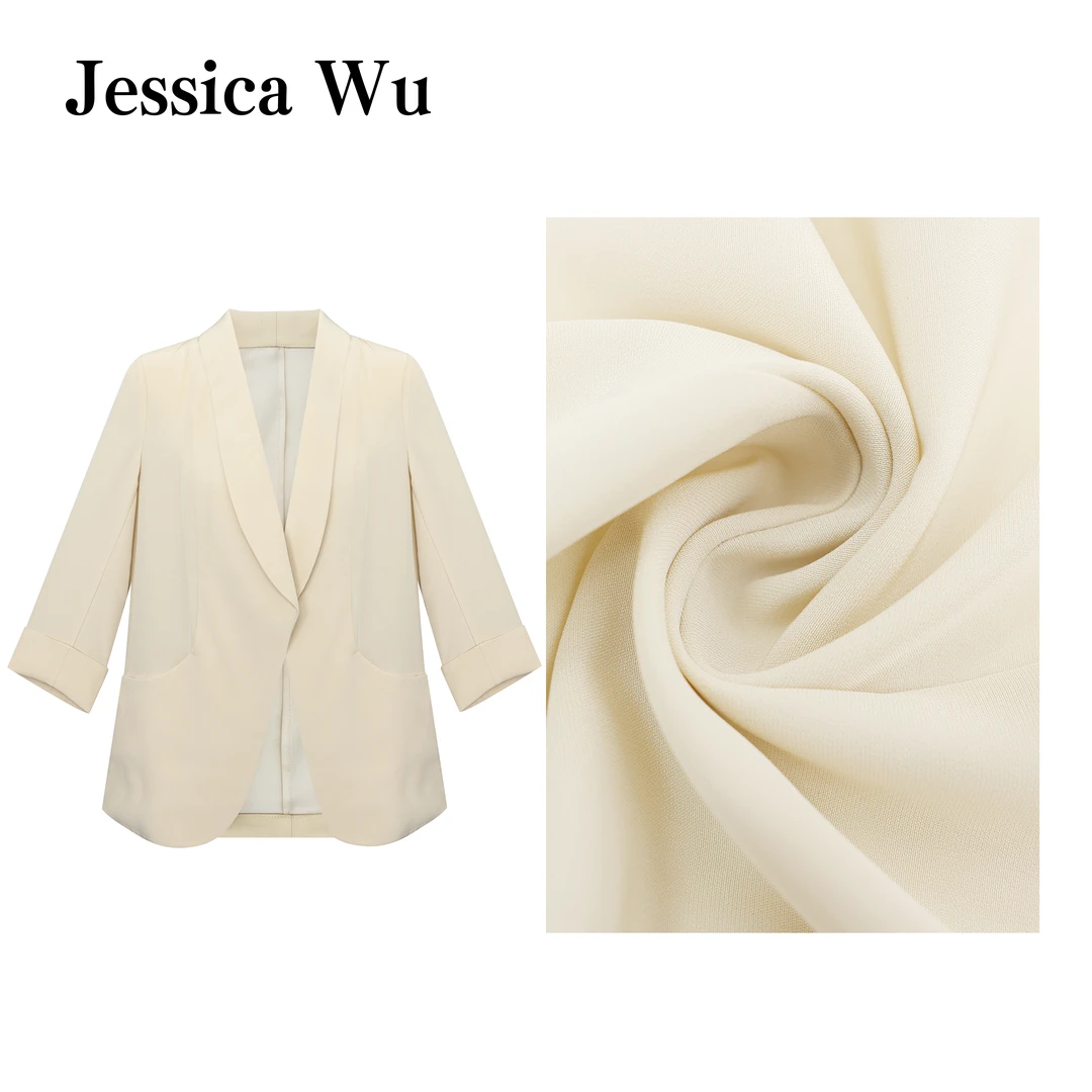 旦旦极简品味~立体剪裁气质百搭轻薄三醋酸西装外套245907002