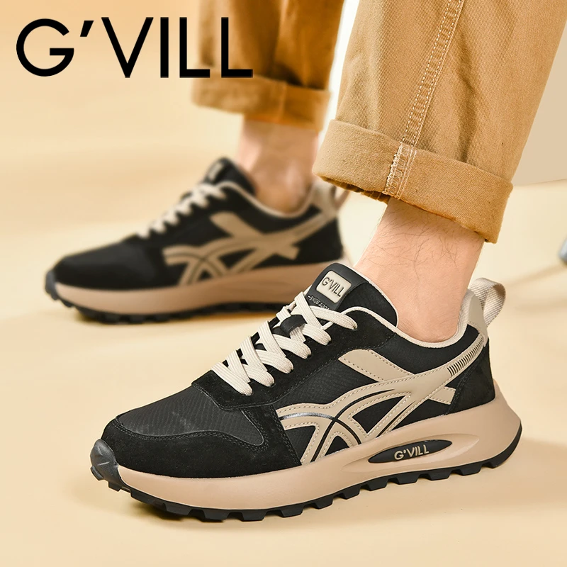 G'VILL/贵之步时尚男士休闲鞋秋季轻便跑步运动鞋百搭防滑男鞋子