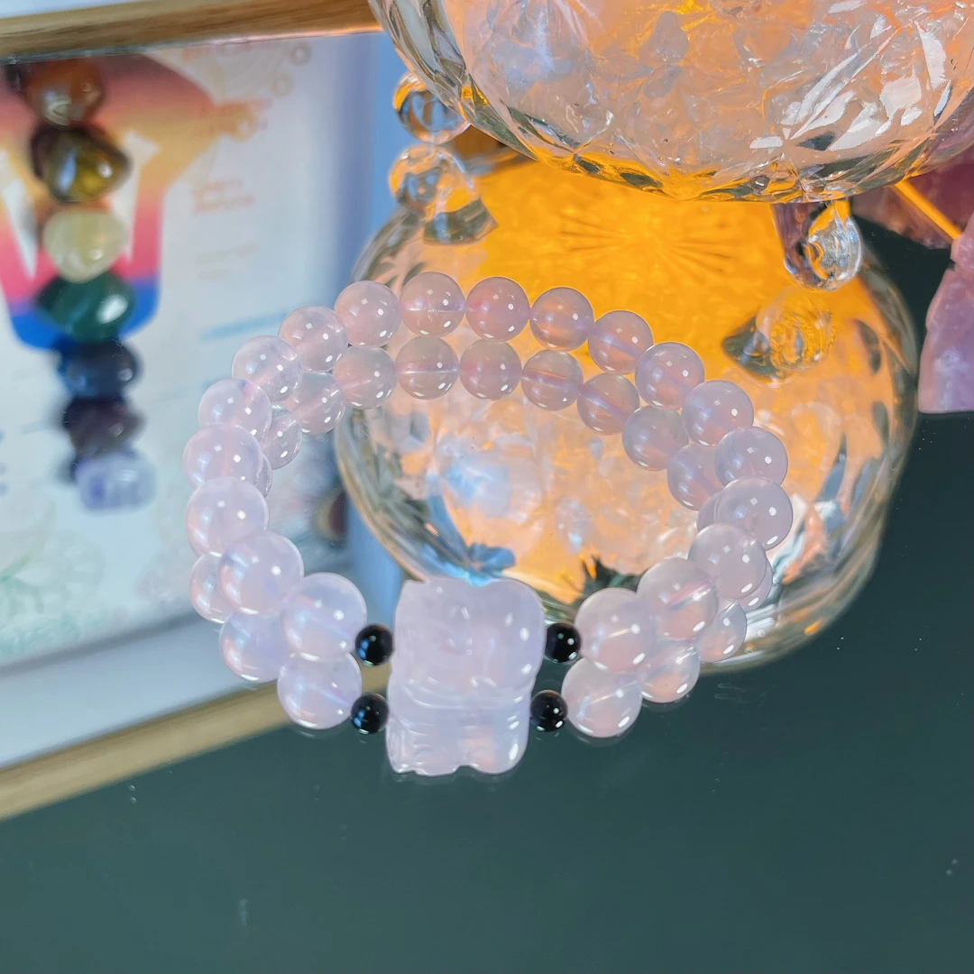 「粉红佳人」粉水貔貅小意温柔粉水晶