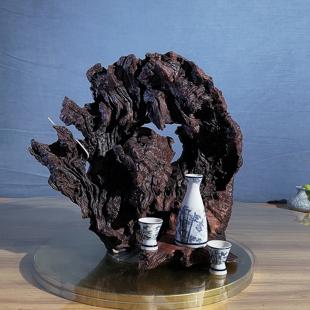 紫柚木居家工艺品茶室摆件【熙云宣】老料天然沉木精美摆件雕刻