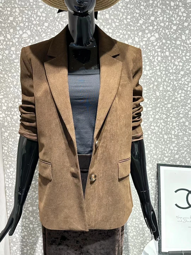 【俪妍】咖色西装外套43302