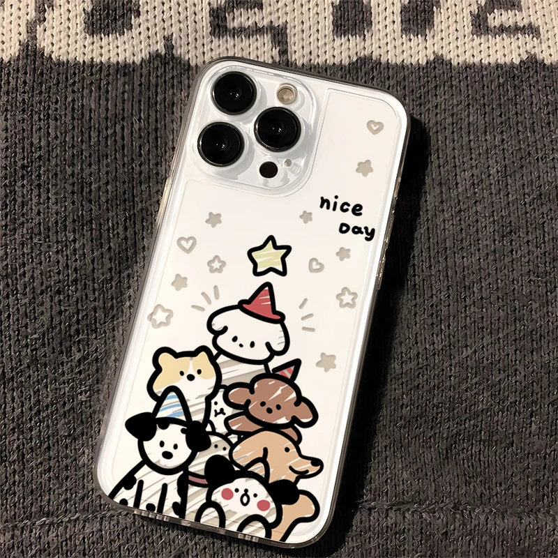 苹果oppo华为vivo小米iPhone14pro圣诞小狗手机壳15卡通13/12软11