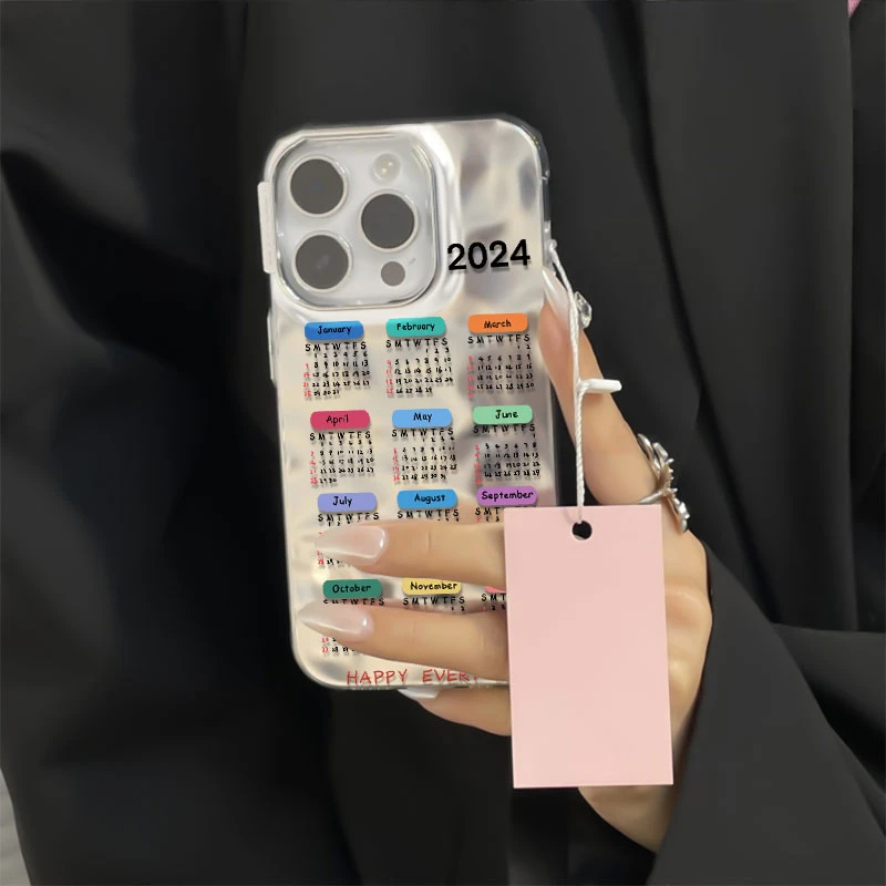 新年日历苹果15promax手机壳iPhone14水波纹13女款12高级感11国风
