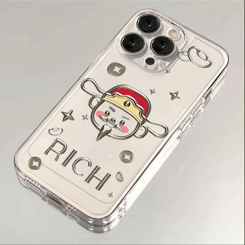 财神爷iphone15手机壳苹果14promax硅胶13pro透明12高级11全包软