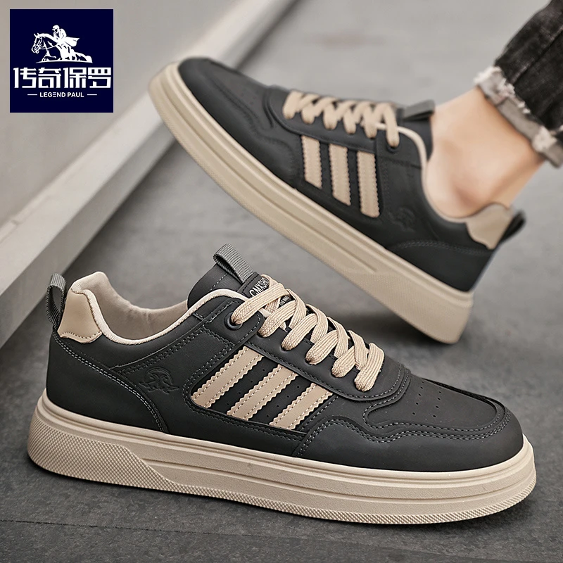 传奇保罗男鞋秋季2025新款软底休闲鞋运动百搭潮鞋男士平底板鞋