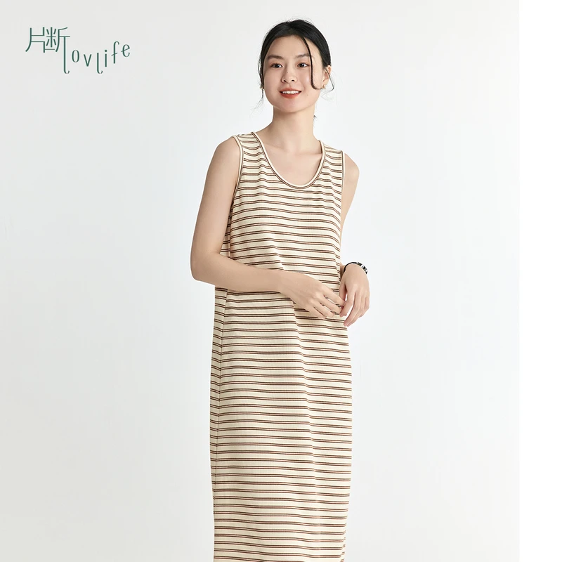 片断连衣裙女2025春季新款气质慵懒百搭简约休闲显瘦针织背心裙