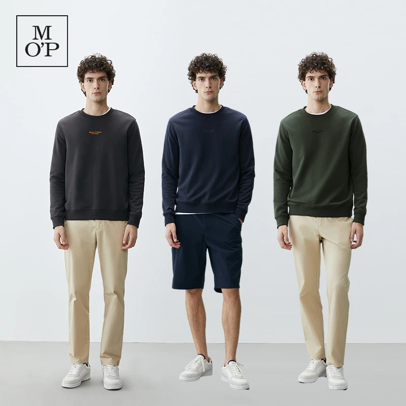 Marc O'Polo/MOP 2024秋季新款刺绣logo圆领正肩宽松套头卫衣男士