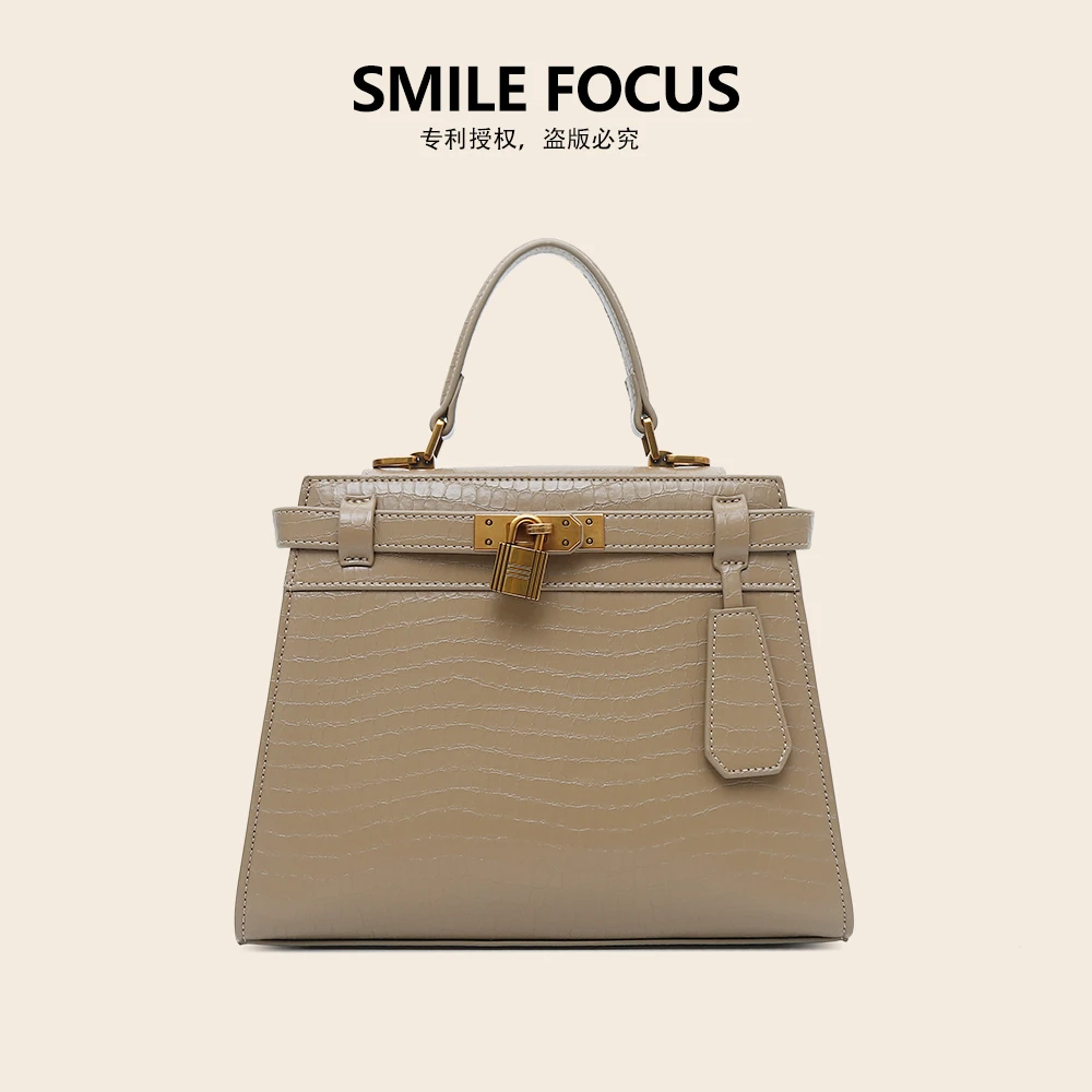 【阿哲专属】微笑有约2024新款女包鳄鱼纹轻奢高级感手提凯莉包