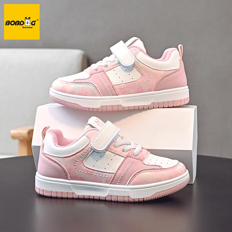 BOBDGHOUSE女孩板鞋春秋爆款百搭宝宝中大童儿童软底女童休闲鞋潮