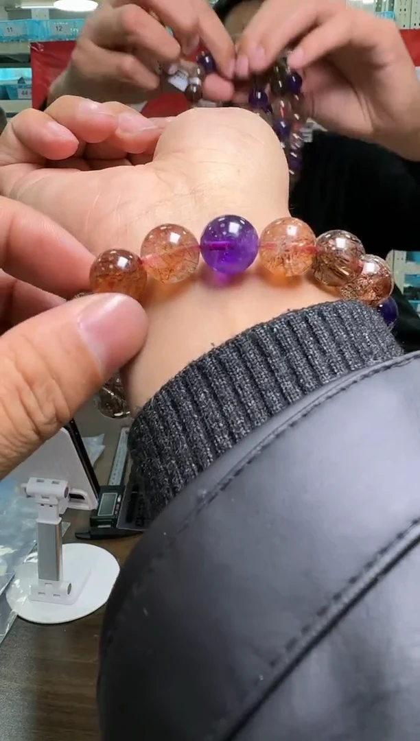 【闪购商品】水晶手链未镶嵌CK166黑金超七13+