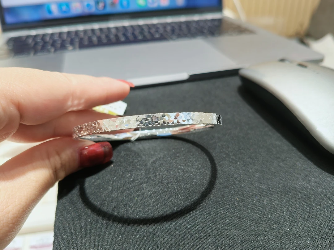 足银手镯 碎冰冰银手镯，简约百搭 时尚