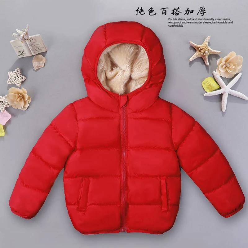 反季清仓儿童装羊羔绒连帽棉衣男童棉服女童棉袄宝宝加厚外套冬季