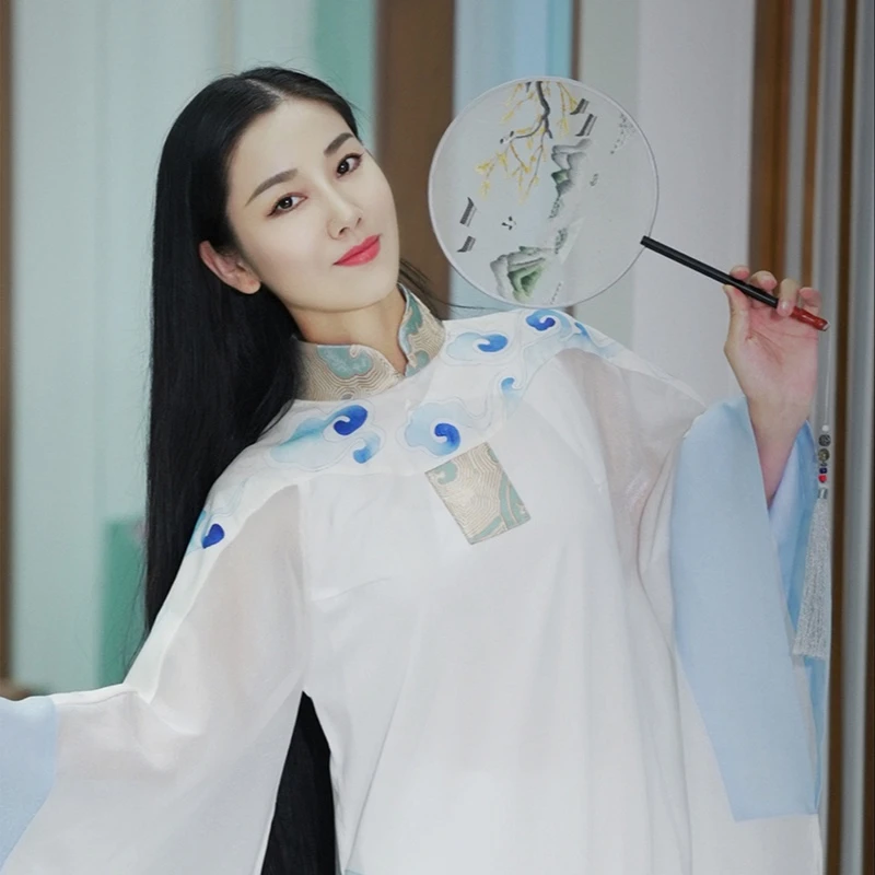 【星忆】新中式中国风工笔手绘飘逸外纱连衣裙日常