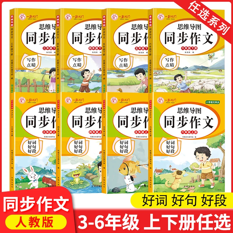 同步作文三四五六年级下册小学生思维导图素材积累写作技巧专项