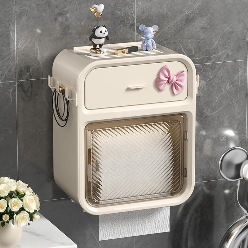 【CLEANONE】卫生间防水纸巾盒免打孔壁挂抽纸盒厕所浴室厕纸置物架