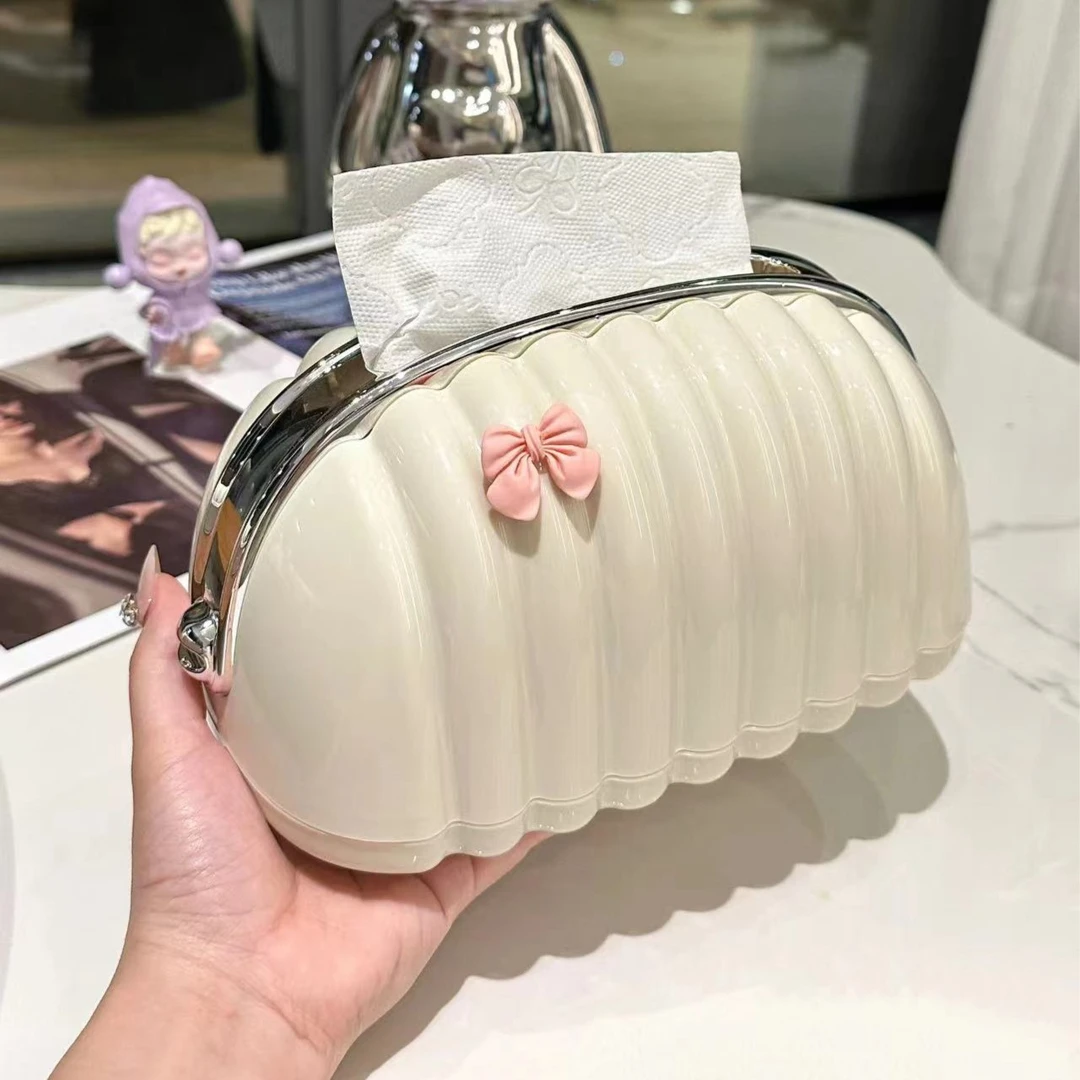 【CLEANONE】贝壳纸巾盒奶油风客厅家用高颜值卧室抽纸盒餐巾纸盒