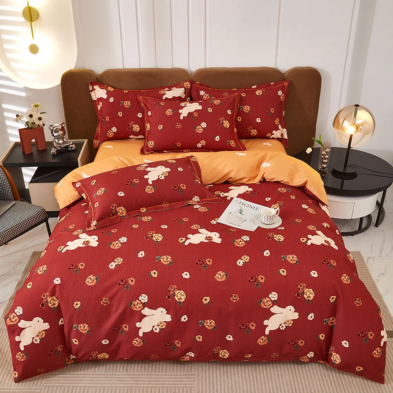 2025年新款 全棉【快乐节奏红】大版纯棉加厚四件套四季可用