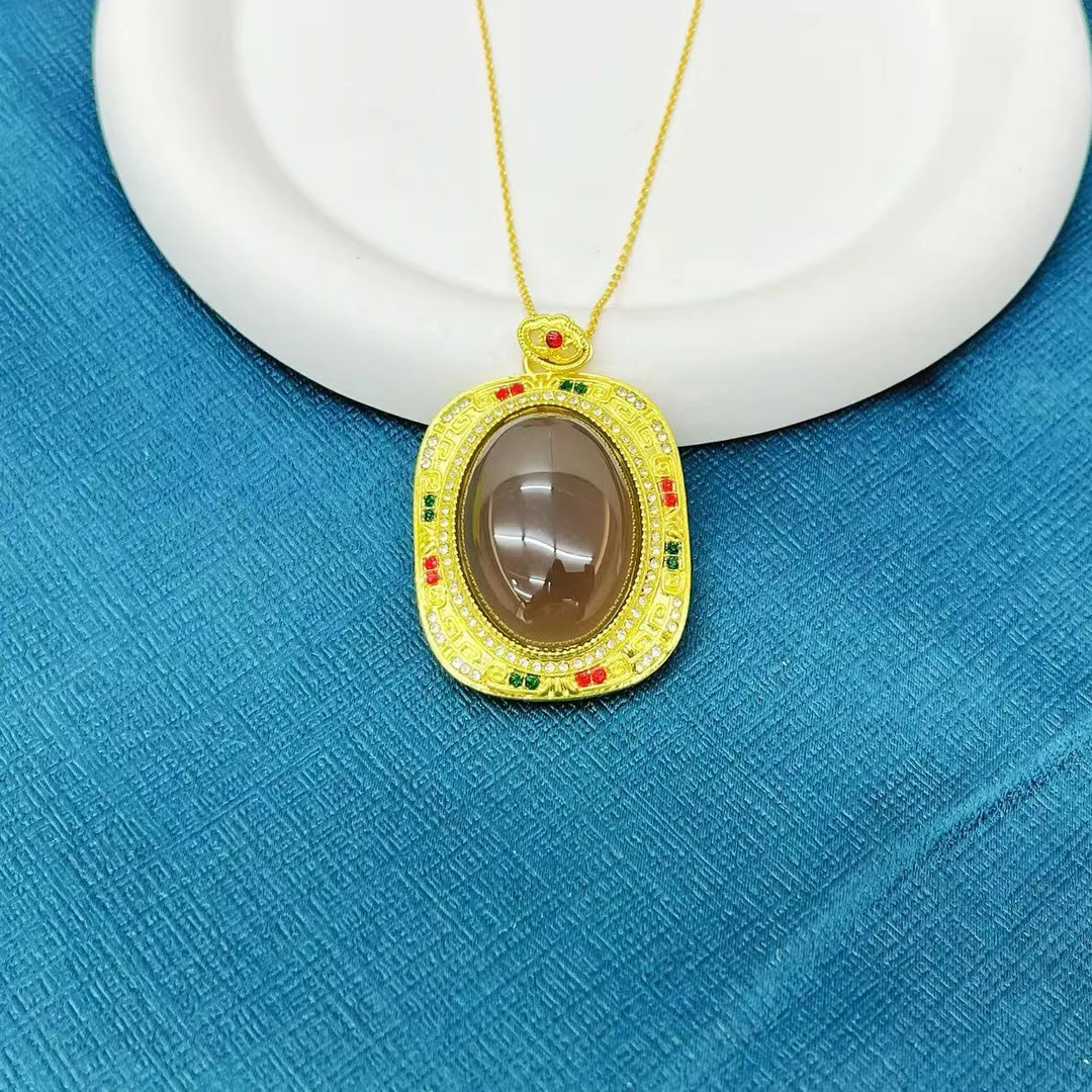 【杰哥专属】天然气质烟紫大鸽子蛋玛瑙吊坠（标配证书）S22