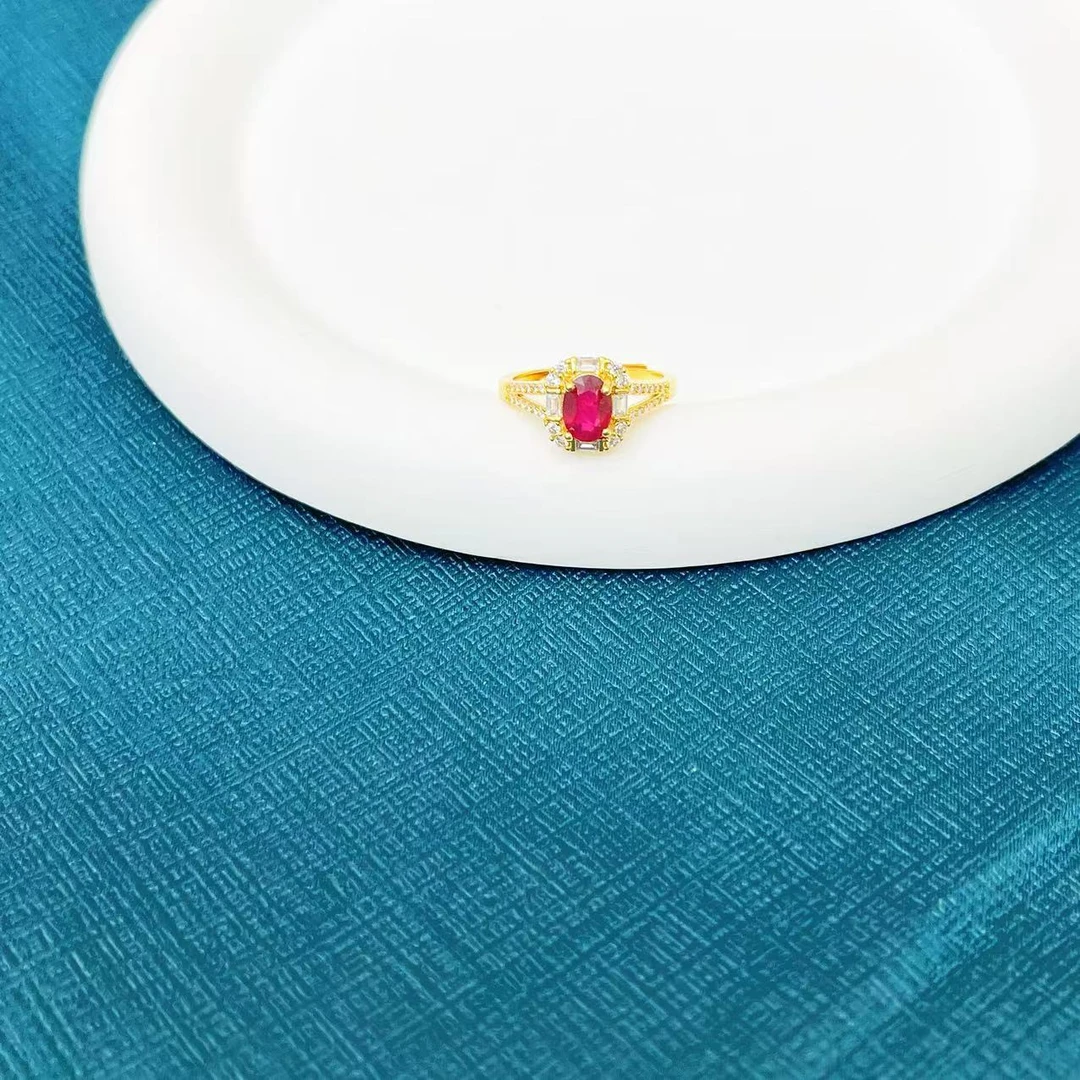 【杰哥专属】豪华缅甸鸽血红红宝石V型戒指（标配证书）S70