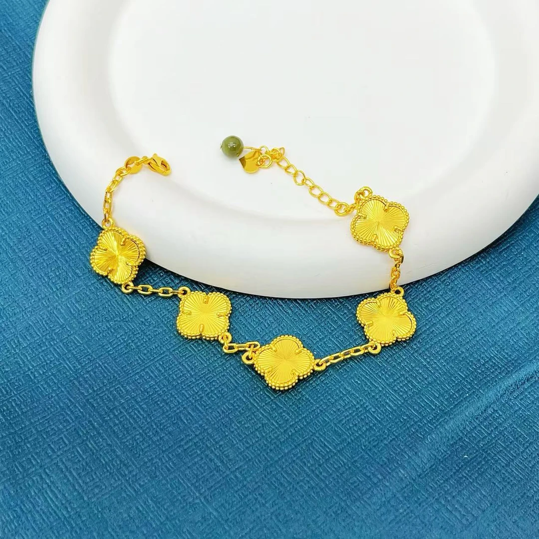 【杰哥专属】天然和田玉碧玉幸运四叶草手链（标配证书）S5