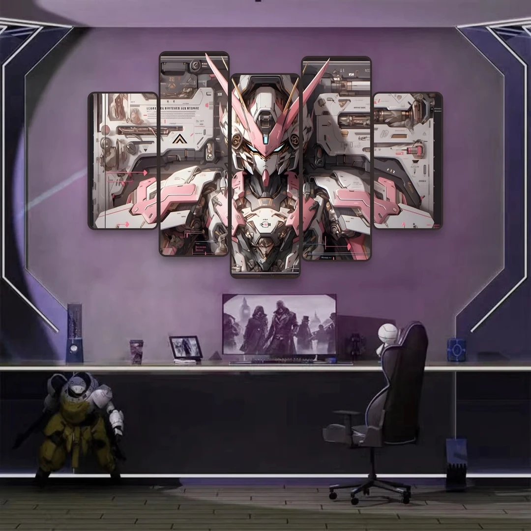 《PVC粉高达五连B》1动漫高达动漫装饰画卡通壁画20*40*2/20*60*3