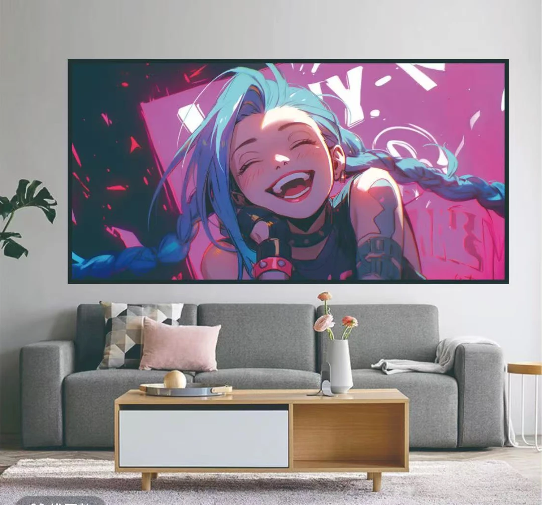 《笑脸金克丝》电竞房酒店网吧客厅卧室装饰画