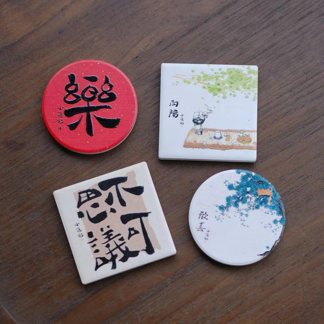 小喜宅原创 新款冰箱贴套装（圆形直径6cm，方形6x6cm，厚度0.7cm）