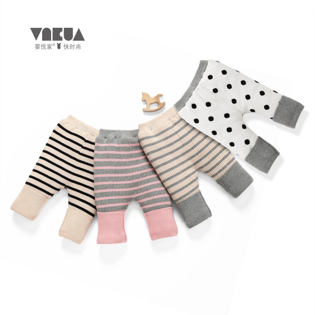 婴悦家女宝93000+93002毛衣撞色条纹夹棉打底裤1200g小童保暖裤