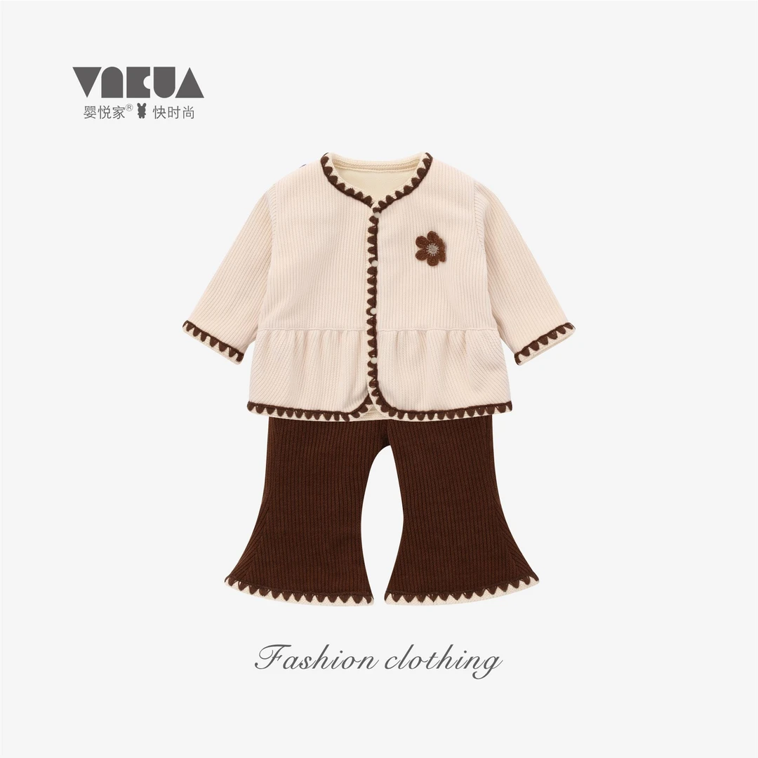 婴悦家女宝宝春秋款时尚洋气甜美小香风花朵外套87863+87864