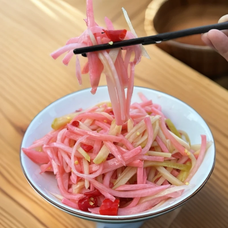 四川爽口泡菜丝农家老母水泡酸萝卜佛手瓜泡椒萝卜丝开胃下饭咸菜