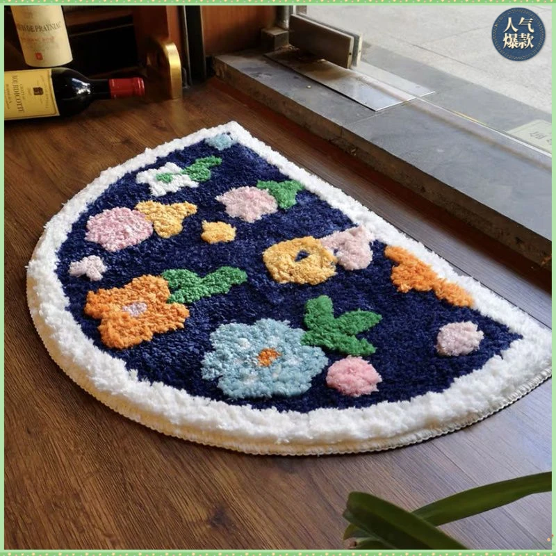 地毯浴室厕所吸水地垫百搭柔软门垫卫生间卧室房间半圆防滑进门