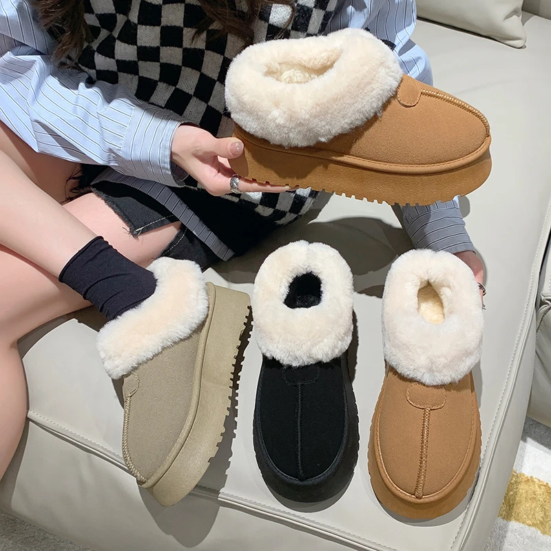 品质女鞋网红爆款毛毛鞋2023冬季新款加绒防寒保暖雪地靴东北棉鞋